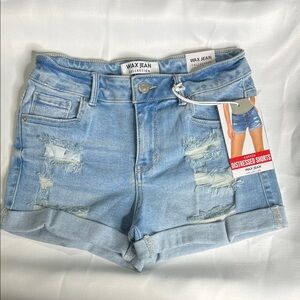 Wax Jean Women's Denim Blue Ripped Shorts